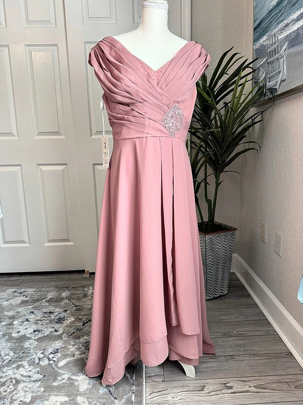 Formal Approach Wedding Bridesmaid Dress Floral Maxi Maxi Size 10